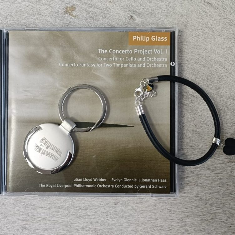 Gift Bundle - CD, Keyring and Black Heart Bracelet