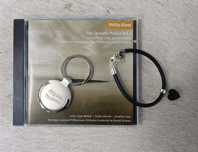 Gift Bundle - CD, Keyring and Black Heart Bracelet