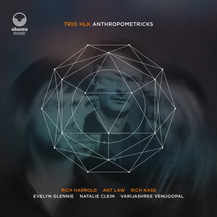 Album cover for Anthropometricks by Trio HLK, featuring Evelyn Glennie and other guests